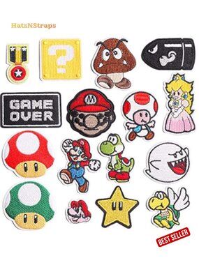 16pcs Iron On Patches for Clothing Embroidered Sew On Cartoon Anime Patches